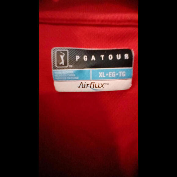 PGA‎ TOUR Men's Red Polo Short Sleeve Airflux Polyester Size XL - Picture 3 of 3